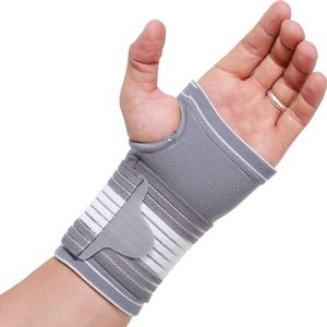 - Handpalm- en polsbrace met verstelbare compressieband - grijs (1 Stuk, Maat L)
