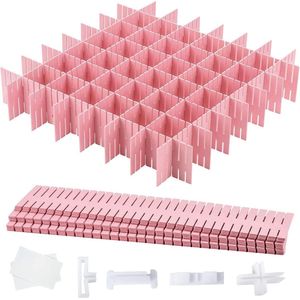 Ladeverdeler verstelbare ladeverdeler 16 stuks ladeverdelers lade-organizer voor kast, ondergoed, sokken, doe-het-zelf bureau-organizer (roze)