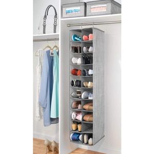 - Schoenenorganizer - hangende opberger/kledingkastorganizer - voor kledingkasten en slaapkamers - groot/hangend/met 20 vakken - grijs