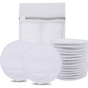 Make-up Remover Pads Herbruikbare Microvezel Ronde Gezichtspads voor Gezicht Ogen Lippen Wasbare Gezichtsdoeken voor Alle Huidtypes 14 Pack Wit