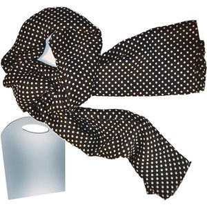 Zwart-witte damessjaal gemengd katoen en modal print: BEAT Collection Design sjaal 100 x 180 cm