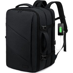 Reisrugzak voor dames en heren, handbagage, grote uitbreidbare rugzak, goedgekeurde handbagage rugzak, laptoprugzak 15,6 inch/45,7 cm/45,7 cm, weekendtas voor wandelen