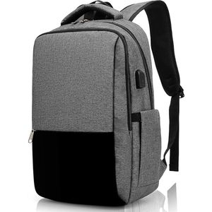 Laptoprugzak met USB-oplaadpoort, rugzak voor heren, diefstalbeveiliging, rugzak voor laptop, 15,6 inch, voor reizen, zakelijk, college