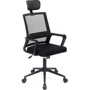 Verstelbare hoofdsteun bureaustoel Ergonomische Mesh Swivel bureaustoel bureaustoel lumbaalsteun hoogte verstelbaar 360 ° roterende functie Mesh rugleuning stoel geschikt voor thuiskantoor