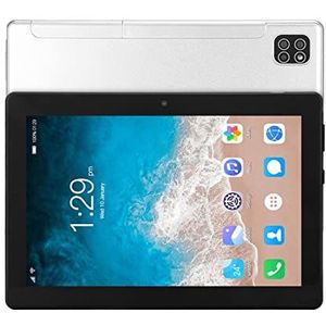 Smart Tablet Bluetooth 5.0 128GB Uitbreidbaar 8 Inch Voor 800w Achter 2000w HD Tablet Octa Core CPU Voor Entertainment (Zilver)