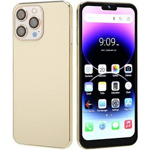 HD Smartphone 4GB en 64GB 2280x3200 EU-stekker 100-240V 5G Dual Band WiFi 6,5 Voorzijde 500W Achterzijde 1300W PX 4G LTE voor Werk (GOLD)