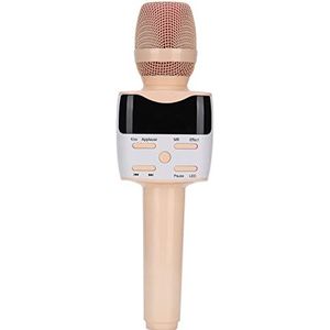 Draadloze Karaoke-microfoon voor Kinderen, Bluetooth-ruisonderdrukkende Handheld-microfoon met LED-scherm HiFi 3D-geluiden voor Vriendenbijeenkomsten, Ouder-kind-entertainment, Zelfs Webcasting(roze)