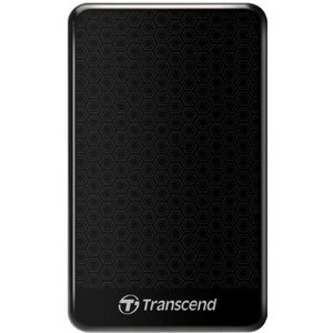 Transcend StoreJet 25 A3 K - externe harde schijven (1000 GB, SATA, 6,35 cm (2.5), 480, 5000 Mbit/s, Mac OS X 10.5 Leopard, Mac OS X 10.6 Snow Leopard, zwart, wit)