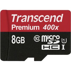 Transcend Premium UHS-I Micro SD kaart 8GB (300x)