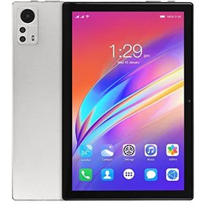 10.1 Inch Tablet, 7000mAh Batterij 2.4G 5G WiFi 8GB 256GB Tablet PC Zilver 2 in 1 4G Bellen Band Octa Core Processor met Beschermhoes voor Studie voor 12 (EU-stekker)