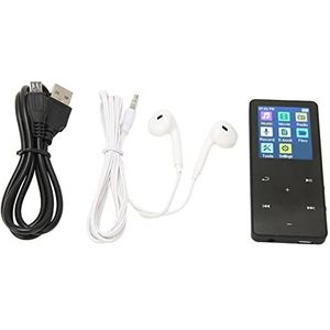 Muziekspeler, HiFi Loseless Lange Batterijduur MP3 MP4-speler 128 GB Uitbreidbaar Multifunctioneel 1,8 Inch Touchscreen Lichtgewicht 5.0 voor Sport (zwart)