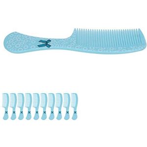 Kapperskam Ergonomisch Compact Voorkom Statische Elektriciteit 10-delige ABS Styling Brede Kam voor Meisjes voor Thuis (Blauw)
