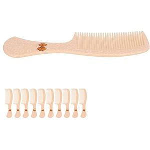Kapperskam Ergonomisch Compact Voorkom Statische Elektriciteit 10-delige ABS Styling Brede Kam voor Meisjes voor Thuis (Beige)