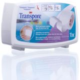 Transpore hechtpleister 2,5cm x 5m op dispenser