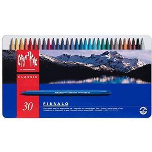 CARAN d'ACHE - FIBRALO aquarel viltstiften in metalen doos - 30 stuks