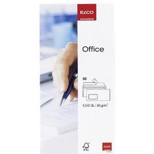 Elco Briefumschläge DINlang mit Fenster haftklebend 80g/qm weiß VE=50