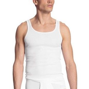 CALIDA - Tanktop - Wit - Twisted Cotton - Pure Cotton - Fijne Ribkwaliteit - Ronde Hals
