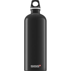 SIGG 1.0 L Traveller, 1000 ml, Schwarz, Schraubdeckel, Kunststoff, Aluminium, 257 mm