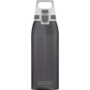 SIGG Totale kleur Antraciet waterfles (1 L), BPA-vrije drankfles gemaakt van Tritan, lichtgewicht en deksel lekvrije plastic fles