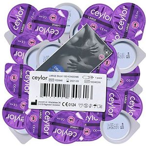 Ceylor Large, 100 extra breede condooms, breedte 55mm