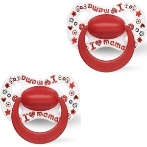 Bibi Happiness Fopspeen 2-pack Natural Love Mama/papa Best 0-6 maanden