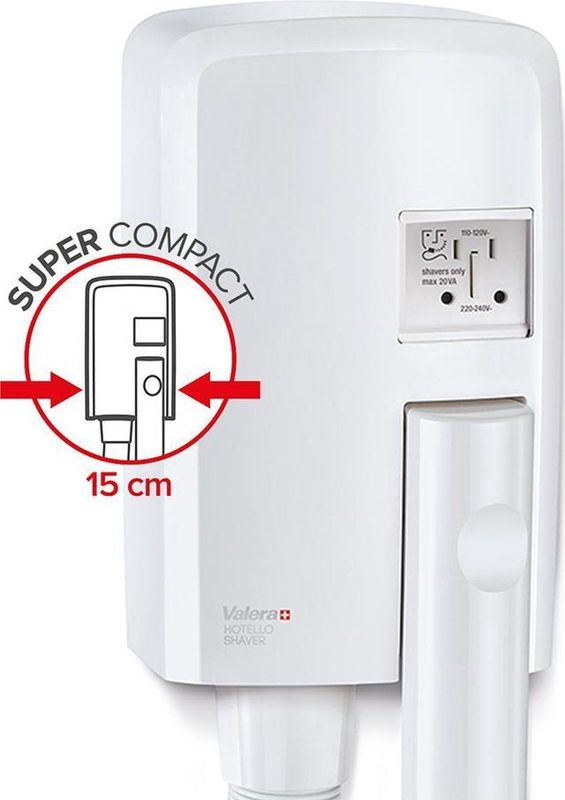 Valera - HOTELLO SHAVER 832.01/RT - Hotelföhn - Wit - Compact Wandmodel - 1200W