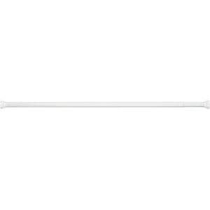Spirella Douchegordijn ophangen stang - uitschuifbaar van 125 naar 220 cm - wit - aluminium - klik en klem systeem
