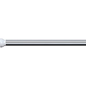 Spirella Douchegordijn ophangen stang - uitschuifbaar van 125 naar 220 cm - zilver - aluminium - klik en klem systeem