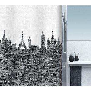 Spirella Urban Douchegordijn Textiel - 180x200 cm - Black