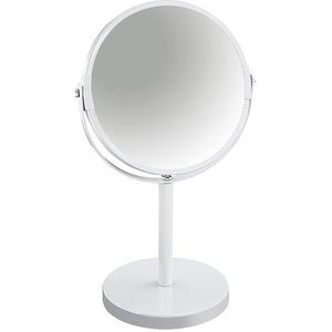 Spirella Make-up & Scheren Rond Draaibare Voetstuk Spiegel, Metaal, Wit, 17x17x27 cm