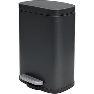 Spirella Pedaalemmer Venice zwart 5 liter metaal L21 x H30 soft close toilet/badkamer