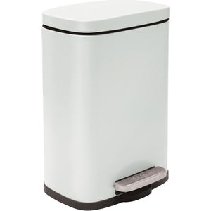 Spirella Pedaalemmer Venice - wit - 5 liter - metaal - L21 x H30 cm - soft-close - toilet/badkamer