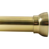 Spirella Douchegordijn ophangen stang - uitschuifbaar van 125 naar 220 cm - goud - aluminium - klik en klem systeem