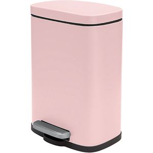 spirella Kosmetikeimer AKIRA, Treteimer mit Softclose-Absenkautomatik, herausnehmbarem Inneneimer, Anti-Fingerprint-Beschichtung, 5L, rosa