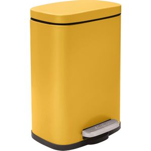 Spirella Pedaalemmer Venice safraan geel 5 liter metaal L21 x H30 soft close toilet/badkamer