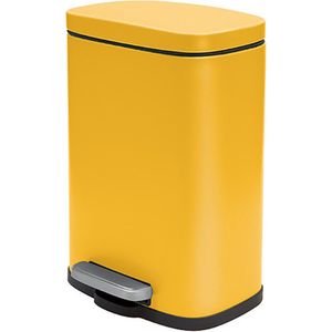 Spirella Pedaalemmer Venice safraan geel 5 liter metaal L21 x H30 soft close toilet/badkamer