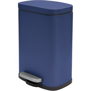 Spirella Pedaalemmer Venice - donkerblauw - 5 liter - metaal - L21 x H30 cm - soft-close - toilet/badkamer