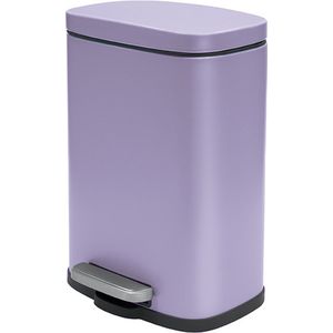 Spirella Pedaalemmer Venice lila paars 5 liter metaal L21xH30 soft close toilet/badkamer