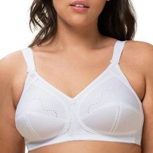 Stevige BH zonder beugel Doreen Cotton N - Klassieke bh voor senioren - Stevige bh grote maten  - Wit