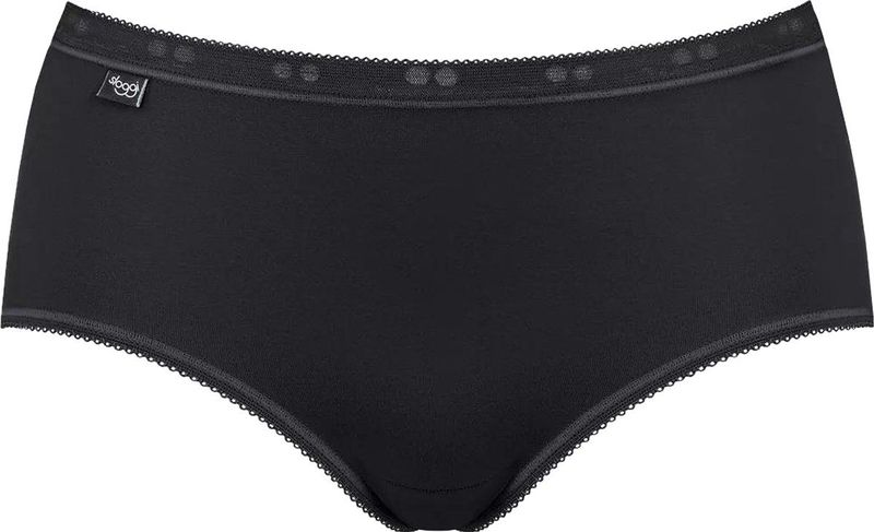 Sloggi - Basic Midi Slip - Zwart - Katoenen Dames Onderbroek