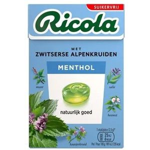 Ricola Menthol Extra Strong Suikervrij Doosje 50 gr