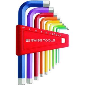 PB Swiss Tools Stiftsleutelset 9 Delig Binnenzeskant Kleurcode - PB210.H-10RB