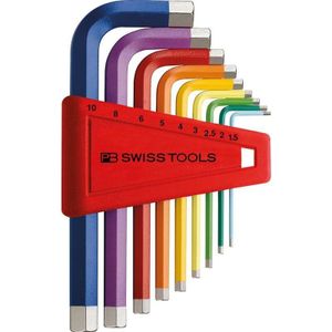 PB Swiss Tools Stiftsleutelset 9 Delig Binnenzeskant Kleurcode - PB210.H-10RB