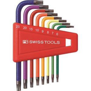 PB Swiss Tools stiftsleutelset Torx TX6-TX25 Rainbow - PB410.H6-25RB