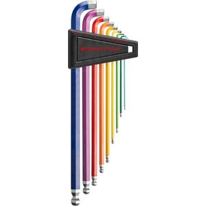 Haakse inbussleutelset in kunststof box 9-delig 1,5-10 90-100° Rainbow PB Swiss Tools