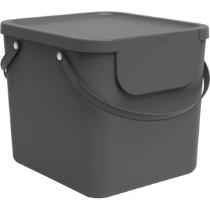 Rotho Albula Afvalscheidingssysteem 40l voor de keuken, Kunststof (PP) BPA-vrij, antraciet, 40l (39,8 x 35,8 x 33,9 cm)