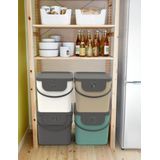 Rotho Albula - System de Abfall de Trennung de 40 L Küchenabfall, BPA-freier Kunststoff (PP), Blau/Anthrazitgrau, 40 L (40,0 x 35,8 x 34,0 cm)