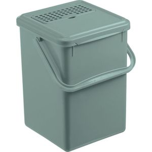 ROTHO - Afvalbak | Compostemmer met koolstoffilter Bio - 8L - Donkergroen