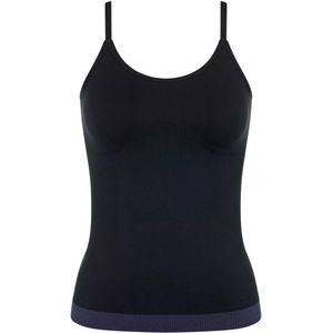 Sloggi Aloe vera dames hemd - Ever infused shirt - Naadloos dames onderhemd smalle bandjes  - Zwart