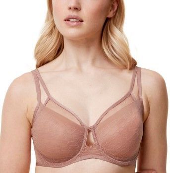 Toasted Almond - Balconette BH - Naadloos - V-hals - Polyamide/Elastaan